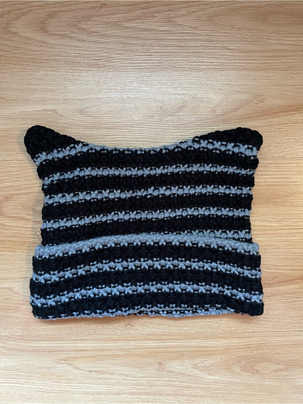 Charles Jeffrey Loverboy Striped Adult Beanie - Black and Gray - Picture 4 of 4